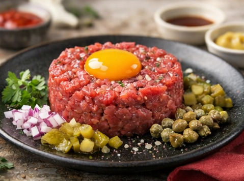 Beef Steak Tartar mit Eigelb